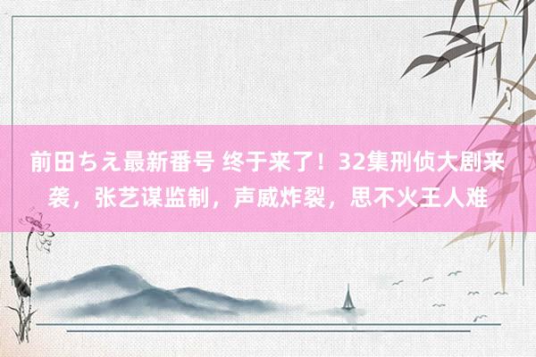 前田ちえ最新番号 终于来了！32集刑侦大剧来袭，张艺谋监制，声威炸裂，思不火王人难