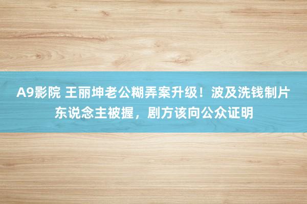 A9影院 王丽坤老公糊弄案升级！波及洗钱制片东说念主被握，剧方该向公众证明