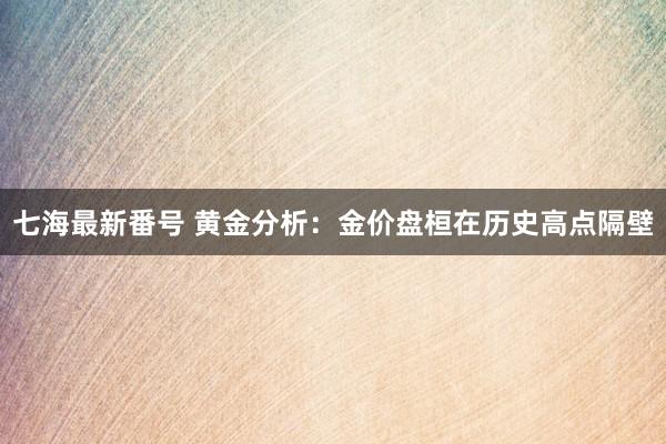 七海最新番号 黄金分析：金价盘桓在历史高点隔壁