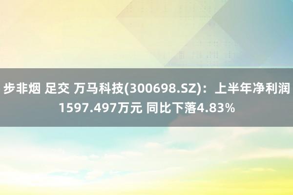 步非烟 足交 万马科技(300698.SZ)：上半年净利润1597.497万元 同比下落4.83%