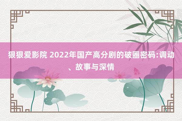 狠狠爱影院 2022年国产高分剧的破圈密码:调动、故事与深情