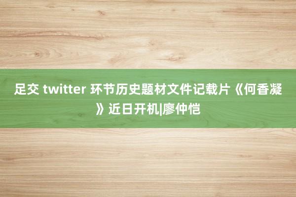 足交 twitter 环节历史题材文件记载片《何香凝》近日开机|廖仲恺